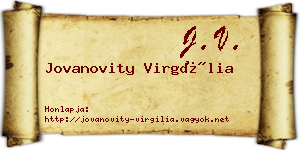 Jovanovity Virgília névjegykártya
